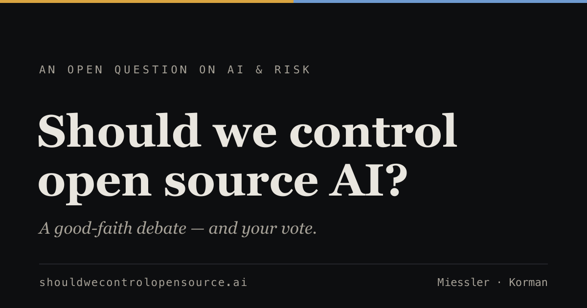 Should We Control Open Source AI?